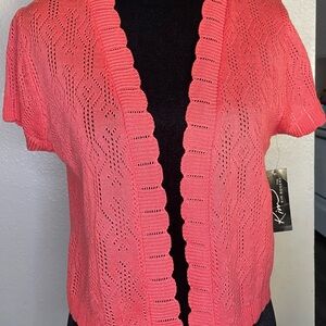 Kasper Women's Coral Open-Front Cardigan